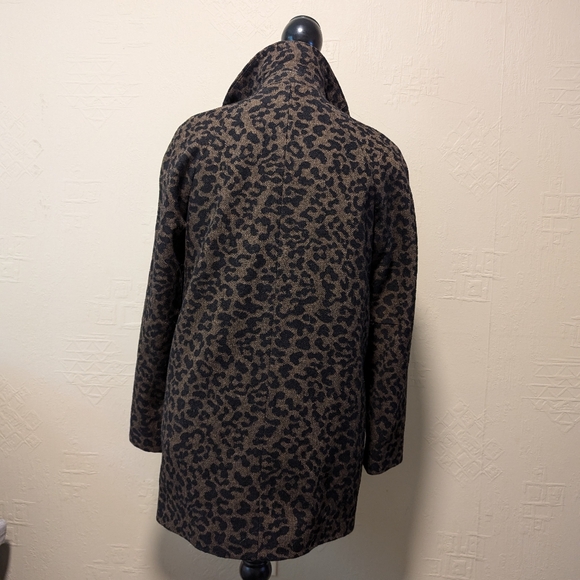 Zara Women's Brown & Black Leopard Print Double Breasted Wool Blend Jacket XS - Picture 7 of 9